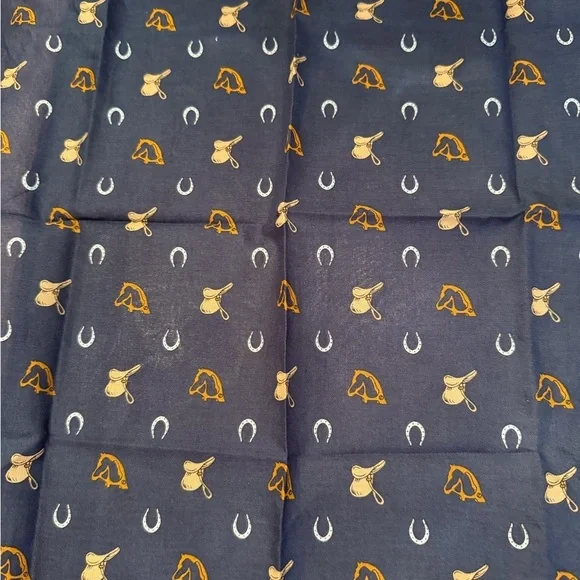 Vintage PAOLO GUCCI Blue Cotton Scarf - Picture 6 of 8